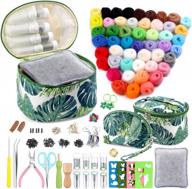complete 304-piece needle felting kit for felted animal creations with 50-color wool roving set, starter tools, and storage bags - ideal needle felting supplies for crafting enthusiasts logo