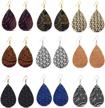 get ready to shine with lureme's handmade teardrop leaf faux leather earrings set for women (er006191)! logo