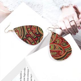 img 2 attached to Get Ready To Shine With Lureme'S Handmade Teardrop Leaf Faux Leather Earrings Set For Women (Er006191)!