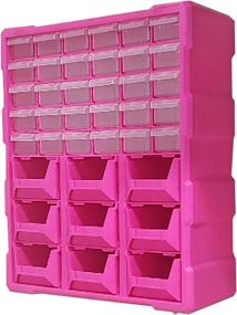 img 3 attached to 🔍 Versatile 39-Drawer Pink Small Parts Organizer - Enhanced SEO