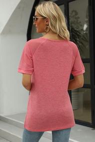 img 1 attached to Heymiss V Neck T Shirts For Women Mesh Short Sleeve Tshirts Casual Dressy Tops