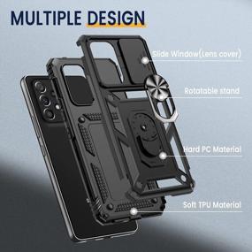 img 2 attached to Samsung A53 5G Case With Camera Cover & 360°Kickstand Ring By Goton, Military Grade Shockproof Protective Cover + Tempered Glass Screen Protector - Black