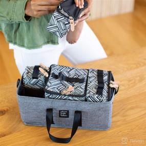 img 1 attached to 🎒 Streamline Your Baby Essentials with the Petunia Pickle Bottom Inter-Mix Deluxe Kit: A Must-Have Diaper Bag Caddy Organizer in Graphite/Black