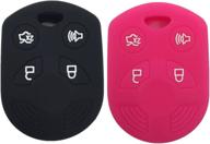 ezzy auto black and rose silicone key fob case: stylish protector for edge fusion key logo