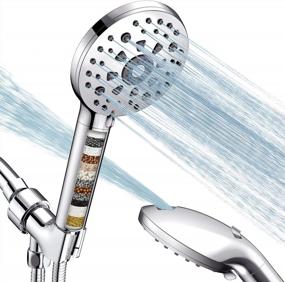 img 4 attached to Experience Ultimate Showering With FEELSO Filtered Handheld Showerhead - 7 High Pressure Modes, 15 Stage Hard Water Filter System, Removes Chlorine And Harmful Substances