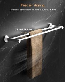 img 1 attached to Adjustable 23.6 To 42 Inch Double Bath Towel Bar, ZUEXT Brush Nickel Finished Stainless Steel Towel Holder,Wall Mount Expandable Hand Towel Rod For Bathroom Kitchen Washroom,1" Tube Towel Rail Racks