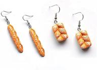 🍞 delightful toast bread dangle earrings: quirky & charming resin food imitations for birthday celebrations logo