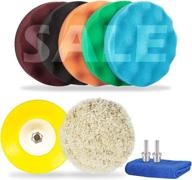 🚗 huston lowell 6 inch car polishing pads kit, 10pcs set buffing sponge (5 waffle foam & 1 wool grip pads & 1 polisher grip backing plate & m14 drill adapter) – ideal for car polishing, buffing, and sealing glaze logo