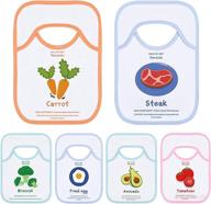 👶 paperkiddo baby bibs: 6 pack food learning weaning saliva towels - super absorbent, washable cotton lap-shoulder cloths for 6-24 months - soft feeding bibs set for infants & toddlers logo