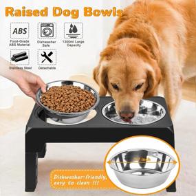 img 1 attached to Adjustable Elevated Dog Bowl Stand With Stainless Steel Bowls For Small, Medium, And Large Dogs - Non-Slip Design For Easy Feeding