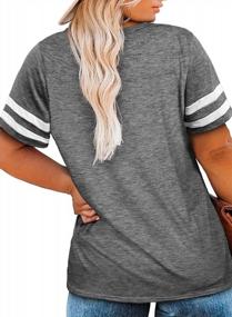 img 3 attached to Женская летняя футболка с коротким рукавом большого размера, повседневная свободная футболка с круглым вырезом