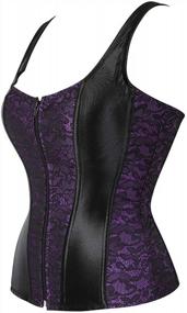 img 2 attached to Gothic Overbust Corset With Sexy Shoulder Straps For Women - Perfect Choice For A Bold Look