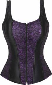 img 4 attached to Gothic Overbust Corset With Sexy Shoulder Straps For Women - Perfect Choice For A Bold Look
