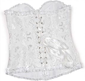 img 2 attached to Frawirshau Lace-Up Boned Overbust Corset - The Ultimate Bodyshaper For Women