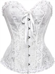 img 4 attached to Frawirshau Lace-Up Boned Overbust Corset - The Ultimate Bodyshaper For Women
