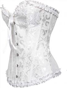 img 3 attached to Frawirshau Lace-Up Boned Overbust Corset - The Ultimate Bodyshaper For Women