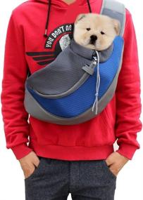 img 4 attached to 🐾 Soft Mesh Hands-Free Pet Sling Carrier - Head Out Bag for Dogs, Cats, Rabbits, Guinea Pigs - Single Shoulder Travel Pouch for Pets up to 6-12lbs