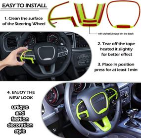 img 1 attached to LAIKOU Steering Wheel Cover Trim Ring Frame Kit - Interior Accessories for Dodge Challenger Charger (2015-2021), Durango (2014-2021), and Jeep Grand Cherokee SRT8 - Green