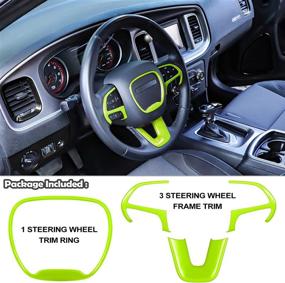 img 3 attached to LAIKOU Steering Wheel Cover Trim Ring Frame Kit - Interior Accessories for Dodge Challenger Charger (2015-2021), Durango (2014-2021), and Jeep Grand Cherokee SRT8 - Green