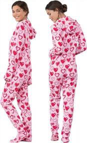img 2 attached to Cozy Comfort: PajamaGram Women'S Onesie Footie Pajamas With Hood And Zip Front