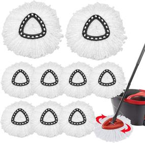 img 4 attached to 🧹 12-Pack Spin Mop Refill Heads - Premium Microfiber Replacement Heads for Spin Mop