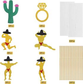 img 2 attached to Мексиканские кактусовые украшения для свадебного душа - набор из 24 блестящих золотых центральных палочек для девичника, девичника и помолвки