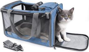 img 4 attached to 🐱 Petsoul Cat Carrier for Large and Medium Cats, Small Dogs | Pet Travel Carriers | Soft-Sided Puppy Carriers | Airline Approved