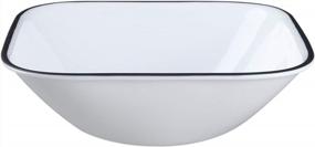 img 1 attached to Corelle Vitrelle 18-Piece Service For 6 Dinnerware Set, Triple Layer Glass And Chip Resistant, Lightweight Square Plates And Bowls Set, Simple Sketch