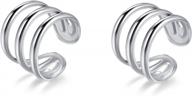 925 sterling silver multi-circle cuff clip-on earrings for women and teens - stylish cartilage earrings by sluynz logo