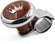 👑 enhanced steering wheel knob power handle for auto car - brown crown pattern design логотип