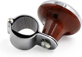 img 1 attached to 👑 Enhanced Steering Wheel Knob Power Handle for Auto Car - Brown Crown Pattern Design