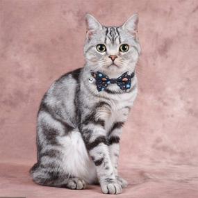 img 3 attached to 🐾 EXPAWLORER Cat Bow Tie Collar with Bell - 2 Pack Planet Design Breakaway Safe Buckle Kitty Collars: Adorable and Adjustable Accessories for Your Kitty Puppy Boy or Girl