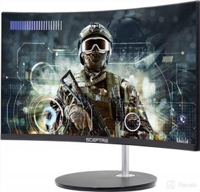 img 3 attached to Sceptre Professional Monitor DiaplyPort Speakers 24", 1920X1080, 75Hz, Curved, Flicker-Free, Built-In Speakers, Tilt Adjustment, HD, HDMI