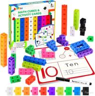 🧮 aberlls math cubes manipulatives with activity cards - number blocks counting toys snap linking cube math connecting blocks for kids age 5-8 - kindergarten preschool learning activities logo