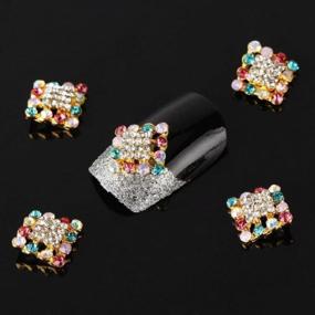 img 1 attached to Get Glamorous Nails With Enforten'S 10Pcs Colorful Rhinestone Gems Nail Art Stickers In Fashionable 3D Alloy Design