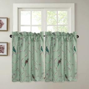 img 4 attached to H.VERSAILTEX Kitchen Curtains Birds Pattern Rustic Curtain Tiers Rod Pocket Small Windows Pair 58" W X 36" L Ultra Soft Textured For Café/Bath/Laundry/Bedroom