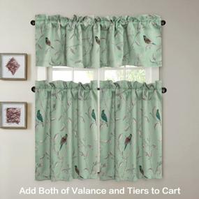 img 3 attached to H.VERSAILTEX Kitchen Curtains Birds Pattern Rustic Curtain Tiers Rod Pocket Small Windows Pair 58" W X 36" L Ultra Soft Textured For Café/Bath/Laundry/Bedroom
