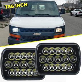 img 1 attached to 🔦 High-Performance Sealed Beam Black Housing Headlights with 7x6 LED Replacement