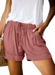 stay comfortable and stylish with acelitt women's casual drawstring shorts in s-3xl sizes with pockets logo