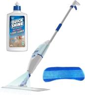 🧹 easy-cleaning quick shine spray mop kit with 1 mop pad & 1 16oz multi-surface floor cleaner - maneuvers effortlessly under furniture, no batteries needed - refillable cleaning cartridge логотип