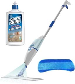 img 4 attached to 🧹 Easy-Cleaning Quick Shine Spray Mop Kit with 1 Mop Pad & 1 16oz Multi-Surface Floor Cleaner - Maneuvers Effortlessly under Furniture, No Batteries Needed - Refillable Cleaning Cartridge