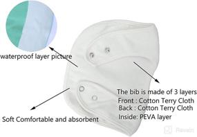 img 2 attached to 👶 Newborn Baby Bibs with Snaps - Waterproof Terry Cloth for Teething, Drooling & Messy Eating - Perfect for Boys and Girls