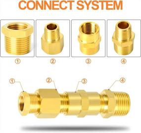img 2 attached to 6PCS Brass Pipe Fitting Hex Bushing Reducer Adapter 1/8 Inch NPT X 1/4 Inch NPT - GASHER