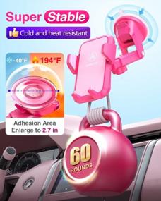 img 1 attached to VANMASS [Upgraded] Phone Holder Car [Anti-Slip Soft Silicone & Powerful Suction] Dashboard Windshield Universal GPS Vehicle Mount, Compatible With IPhone 14 13 12 11 Pro Max &Truck/SUV/Jeep (Pink)