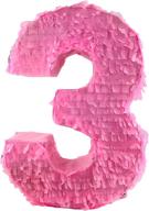 stunning pink number 3 piñata: perfect birthday party decor, centerpiece, photo prop and game logo