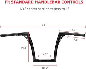 img 2 attached to 🏍️ KEMIMOTO Rise Ape Hangers 14-Inch Handlebar for Sportster XL 883 Softail FXST FLST with Z Handlebars, 1-1/4" Diameter