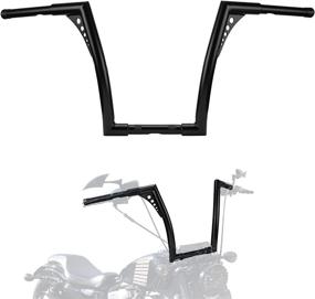 img 4 attached to 🏍️ KEMIMOTO Rise Ape Hangers 14-Inch Handlebar for Sportster XL 883 Softail FXST FLST with Z Handlebars, 1-1/4" Diameter