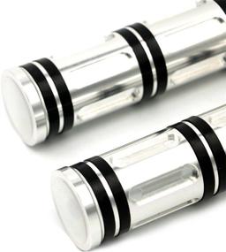 img 2 attached to 💪 HANSWD Heavy Duty CNC Billet 1" Handlebar Hand Grips for Sportster Dyna Softail Touring (Silver) - Premium Quality and Enhanced Performance!