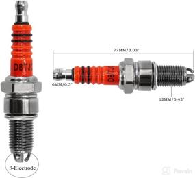 img 3 attached to 🔥 High Performance Spark Plug Set (4pcs) for CG Vertical CF250 CH250 Engine Series - D8TJC D8TC 3 Electrode, PRO BAT, Lifan Zongshen TAOTAO - Orange