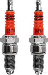 img 2 attached to 🔥 High Performance Spark Plug Set (4pcs) for CG Vertical CF250 CH250 Engine Series - D8TJC D8TC 3 Electrode, PRO BAT, Lifan Zongshen TAOTAO - Orange